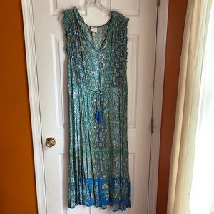 Knox Rose Blue Tiered Maxi Sundress